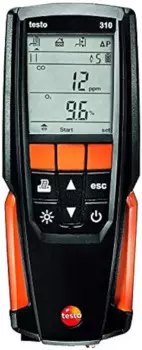 Комплект анализатора сгорания testo 310 с принтером-анализатором сгорания, измерением O2, флюида и CO2-манометра для систем отопления