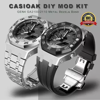 Комплект CasiOak Mod GEN4 GA2100, модификация Металлической Рамки 3-го 4-го поколения, резиновый ремешок для часов, GA 2100/2110 GAB2100 сталь