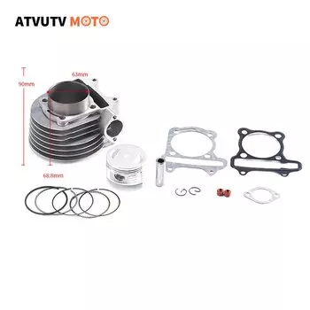 Комплект цилиндров 63 мм с большим отверстием для мотоцикла и поршнем для китайского скутера Gy6 200cc, мопеда, квадроцикла, картинга