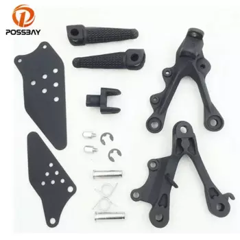 Комплект для Передней Подножки мотоцикла с подножками для Kawasaki ZX-6R 2009 2010 2011 2014 Черный Кронштейн алюминиевые аксессуары