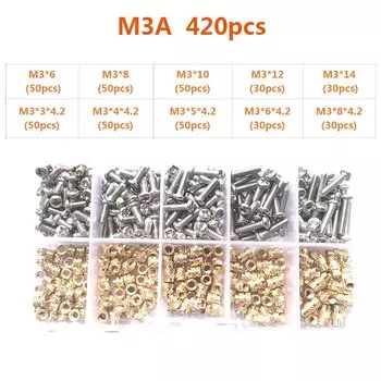 Комплект гаек и винтов из латуни YMAX M2 M3 M4