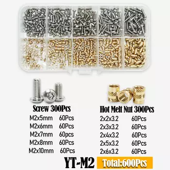 Комплект гаек и винтов YMAX из нержавеющей стали и латуни для 3D печати