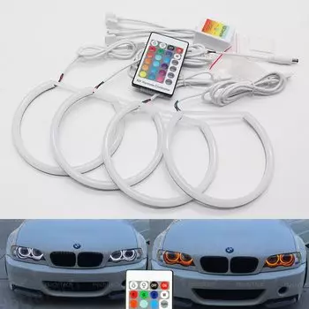 Комплект хлопковых колец «ангельские глазки» RGB 131 мм * 4 для BMW E36 E38 E39 E46 525i 528i 530i 540i 740i 750i 730d 740d 728i 320i 325i 330i