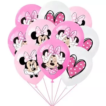 Комплект из 10 латексных шаров Микки и Минни Маус