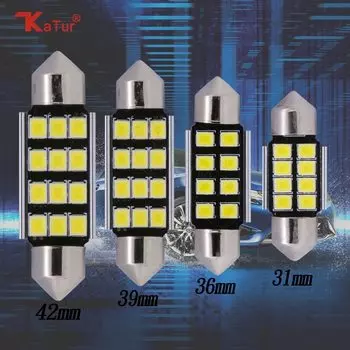 Комплект из 2 предметов C5W светодиодный C10W светодиодный CanBus лампа без ошибок 31 мм 36 мм 39 мм 42 мм светодиодный гирлянда светильник салона Чтение светильник 12V 6000K белый