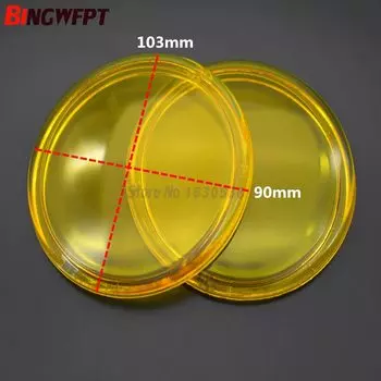 Комплект из 2 предметов «дьявольские глаза», автомобильный Стайлинг светодиодный/Галогенные Противотуманные светильник s drl Установите противотуманная фара стекло желтого цвета диаметр 90 мм * 103 мм