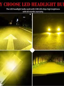 Комплект Из 2 Светодиодных Автомобильных Фар Высокой Интенсивности C1, 26000 Лм, 80 Вт, Чип COB, 3000–8000 К