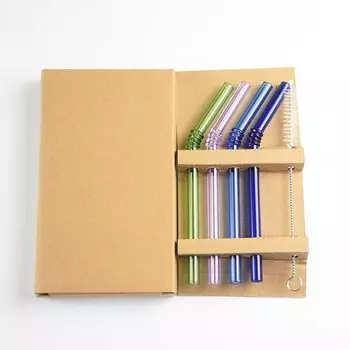 Комплект из 4 стеклянных изогнутых соломки SAFEBET 15 см