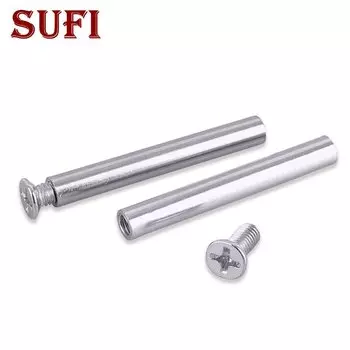 Комплект из 5 хромированных металлических полой труб с внутренней резьбой M4 LCFOCUS