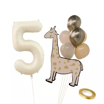 Комплект из 9 шт. картонных шаров-жирафов с числом 32 дюймов Partism