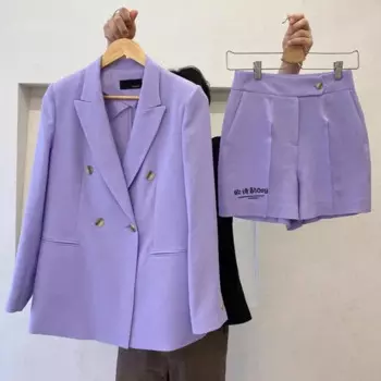 Комплект из двух предметов Женский, льняной пиджак и шорты, тонкий Свободный Повседневный хлопковый костюм в Корейском стиле, Z2183, лето 2023