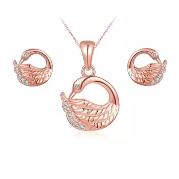 Комплект из колье и серёг, из серебра 925 пробы