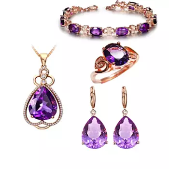 Комплект из колье и серёг, из серебра 925 пробы