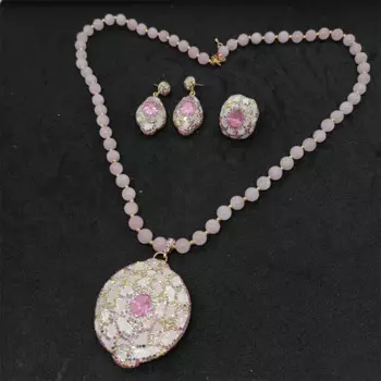 Комплект из колье и серёг, с кристаллами
