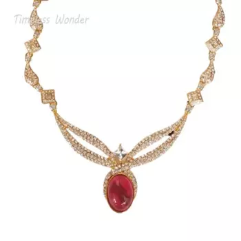 Комплект из колье и серёг, с цирконом