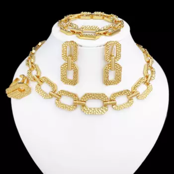 Комплект из колье, серёг, браслета и кольца