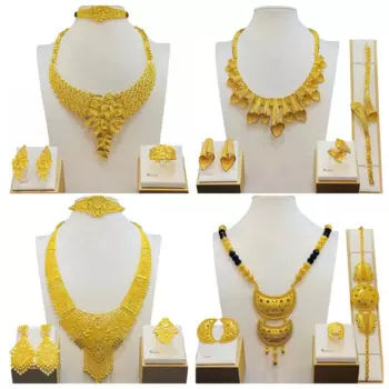 Комплект из колье, серёг и браслета, из сплава