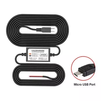 Комплект из жесткого провода HGDO, 24-часовой монитор парковки, понижающий провод для автомобильных видеорегистраторов, провод для парковки от 12 В до 5 В 2,5 А, разъем MINI MICRO USB, видеорегистратор