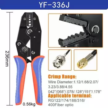 Комплект клещей для обжима коаксиального кабеля YF-05H YEFYM