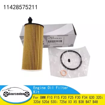Комплект масляного фильтра двигателя автомобиля 11428575211 Для BMW F10 F15 F20 F25 F30 F34 G30 320i 320d 520d 530i 725d X3 X5 B38 B47 B48