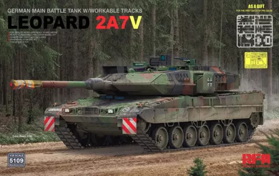 Комплект модели танка Ryefield в сборе 5109, главный боевой танк Leopard 2A7V, активная гусеница 1/35