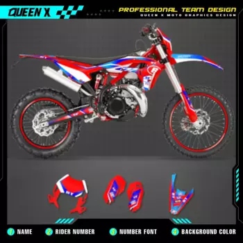Комплект наклеек и наклеек с графикой QUEEN X MOTO для мотоциклетной команды для BETA RR 2023 2024 2025 BETA XTRAINER 250 300 005