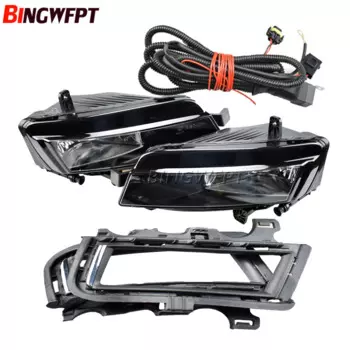 Комплект передних галогенных противотуманных фар для VW Golf 7 A7 MK7 2013 2014 2015 2016 2017, противотуманная фара + решетка противотуманной фары + провод