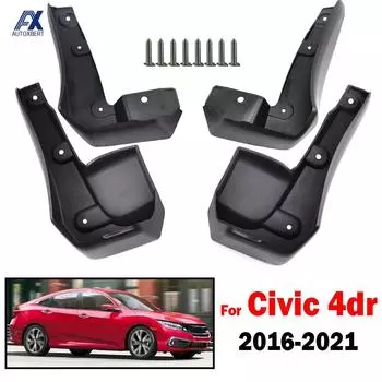 Комплект передних и задних брызговиков для Honda 10TH CIVIC Sedan 2016-2021, брызговики, передние и задние 2017 2018 2019 2020