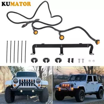 Комплект передних светодиодных фонарей переднего решетка для Jeep Wrangler JK JKU 2007-2018 гг., 2-дверная 4-дверная заводская решетка