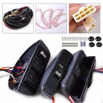 Комплект переключателя стеклоподъемника beler, универсальный, серый, 4 клавиши, 12 В, подходит для 4 дверей