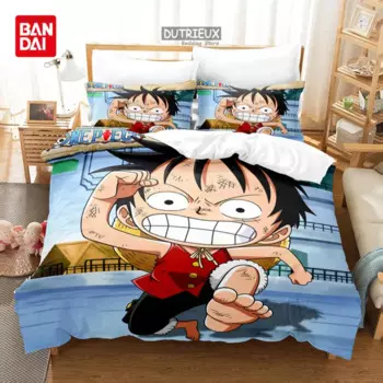 Комплект постельного белья Bandai в стиле аниме для подростков, D.Luffy, комплект с пододеяльником и покрывалом, дизайнерский комплект постельного белья, пододеяльники большого размера