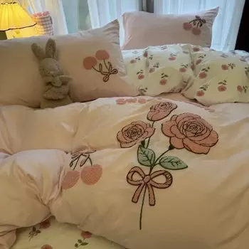 Комплект постельного белья Beiwoer 4 шт., зеленый, полиэстер