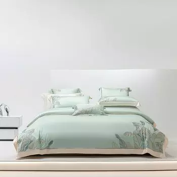 Комплект постельного белья Fat Fairy HOME TEXTILE из лиоцелла с вышивкой листьев