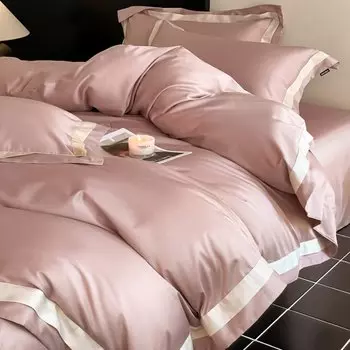 Комплект постельного белья Fat Fairy HOME TEXTILE из египетского хлопка, Королева, 4 шт.