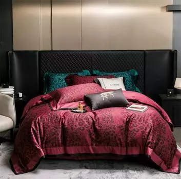 Комплект постельного белья Fat Fairy HOME TEXTILE из египетского хлопка, леопардовый принт