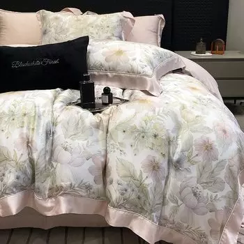 Комплект постельного белья Fat Fairy HOME TEXTILE из лиоцелла, 100% бамбуковое волокно, 4 шт.