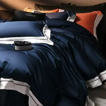 Комплект постельного белья Fat Fairy HOME TEXTILE из египетского хлопка 4 шт., 160*200