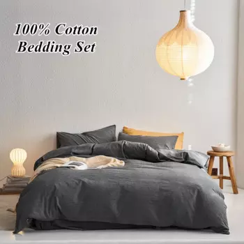 Комплект постельного белья из 100% хлопка, постельное белье окрашенное в пряжку, однотонное постельное белье, Комплект постельного белья одинарного/Королевского/королевского размера, домашнее покрывало, комплекты постельного белья