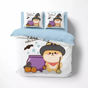 Комплект постельного белья на Хэллоуин, с мультяшным рисунком, двойная кровать, Кинг, евро, постельное белье, одеяло/комплект пододеяльника, прекрасный комплект постельного белья с 2 спальнями для большого горшка