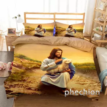 Комплект постельного белья Phechion с 3D принтом Иисуса, пододеяльники, наволочки, слитное одеяло, Комплект постельного белья s, постельное белье K343
