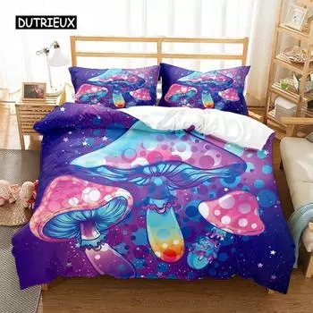 Комплект постельного белья с пододеяльником грибы 3 шт