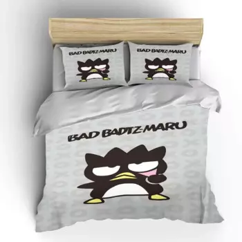 Комплект постельного белья Sanrio BADTZ-MARU из 3 предметов, пушистое одеяло с мультяшным рисунком, мягкое детское постельное белье US Twin King Queen, комплект постельного белья, детское постельное белье