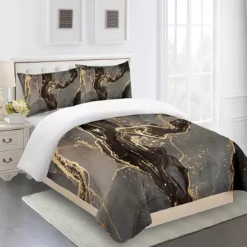 Комплект постельного белья золотисто-серого цвета, 3 шт.