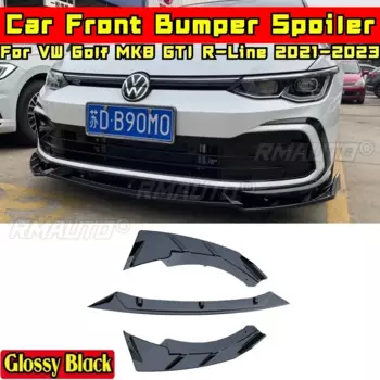 Комплект R-Line для Golf MK8 GTI, передний бампер, губа, глянцевый черный бампер для VW Golf MK8 GTI R-Line 2021-2023, автомобильные аксессуары