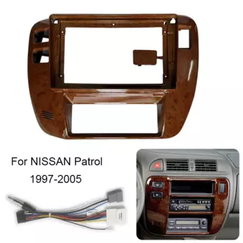 Комплект рамки автомобильного радиоприемника для Nissan Patrol 1997 1998, 1999, 2000, 2001, 2002, 2003, 2004, 2005, лицевая панель из красного дерева с левым рулем