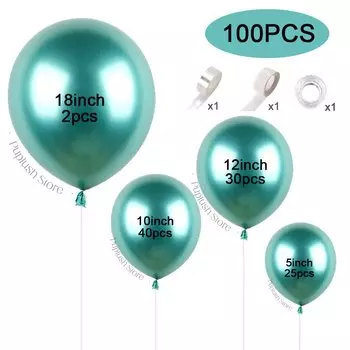 Комплект разноцветных латексных шаров MicroPlush 100 шт.