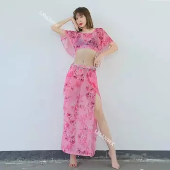 Комплект с длинной юбкой для танца живота, сексуальная тренировочная одежда, платье, костюм для сценического танца, карнавальный костюм Disfraces для взрослых, самба, карнавальные костюмы 2023,