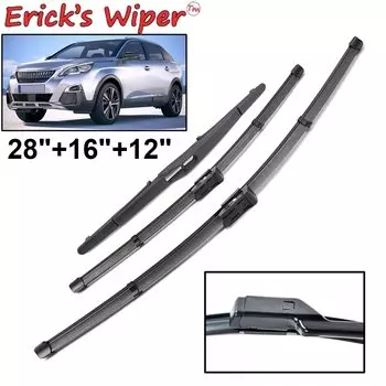 Комплект щеток стеклоочистителя Erick's LHD для Peugeot 3008 Mk2 2017-2023 Щетка для лобового стекла 28 "+ 16" + 12"