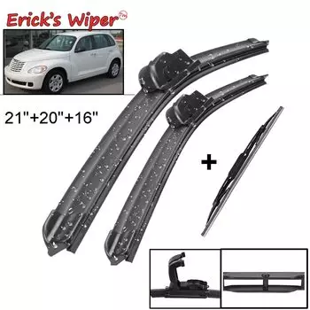 Комплект щеток стеклоочистителя Erick's переднего и заднего стеклоочистителя для Chrysler PT Cruiser 2000-2019, лобовое стекло, 21 "+ 20" + 16"