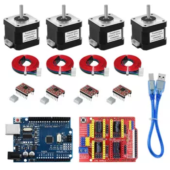 Комплект шагового двигателя Nema17 + гравировальный станок с ЧПУ Shield V3 + Драйвер A4988 + 42 Шаговый двигатель Nema17 17Hs4401S с проводом